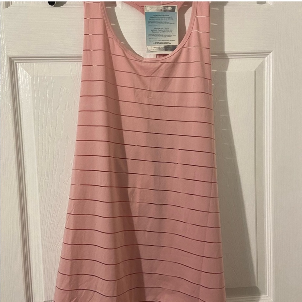 Athletic Pink Striped‎ Mesh Racerback Tank Top Size XL